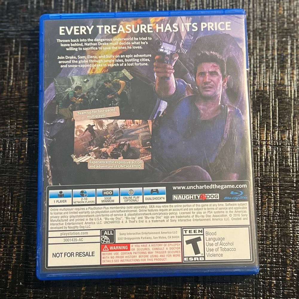 PS4 Uncharted 4: A Thief's End PlayStation 4 video game